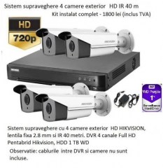 kit 4 camere supraveghere HD Hikvision